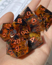 Load image into Gallery viewer, Scarlet Embers 7-Piece Dice Set