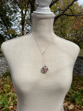 Load image into Gallery viewer, Rose gold floral D20 Necklace