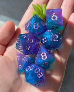 Astral Projection - blue colorway 7-Piece Dice Set