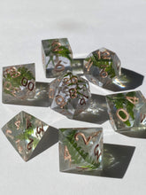 Load image into Gallery viewer, Forest Gems - periwinkle 7-Piece Dice Set