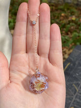 Load image into Gallery viewer, Rose gold floral D20 Necklace